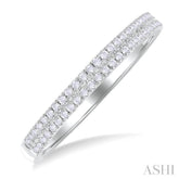1/5 Ctw Double Row Round Cut Diamond Fashion Ring in 14K White Gold